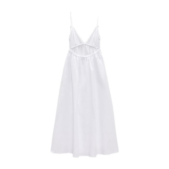 Zara limited edition top stitch cotton backless dress - Picture 4 of 4